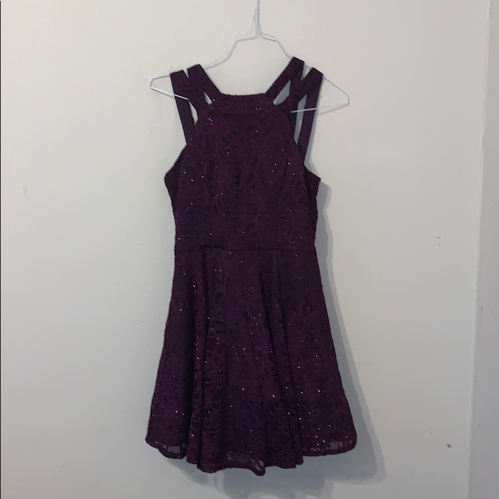 Purple Lace Homecoming Dress